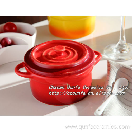 Round casserole with lid and handle QF-007